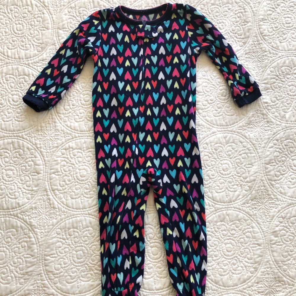 Heart fleece pajamas